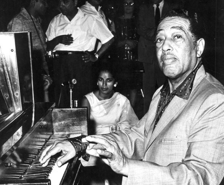 Duke Ellington Playing A Piano